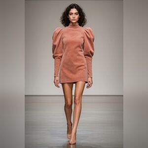 Ted Baker Tipto Exaggerated Long Sleeves Corduroy Mini Dress Size 1 US 4